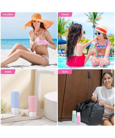 JBYAMUS 16 Pcs Silicone Travel Bottles Set - TSA Approved, Leak-Proof Toiletries Containers for Women, Portable & BPA Free - Pink - Buy Online on GoSupps.com