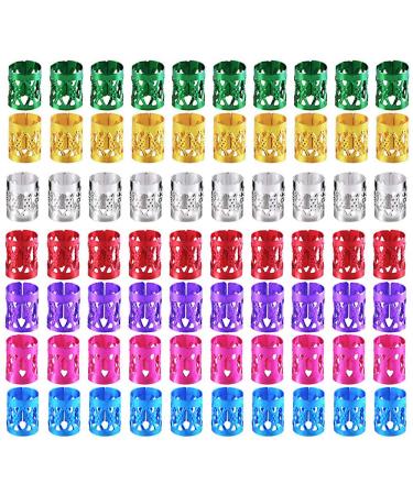 AMASAWA 70 pieces Dreadlocks metal hair cuffs hair braid pearls hair accessory multicolored dreadlocks pearls colorful metal bead braids pearls hair jewelry braid hair pearls