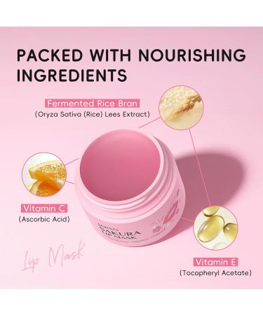 Cherry Blossom Lip Sleeping Mask Nourish & Hydrate Lip Mask With Vitamin C Intensely Nourishes Smooths Fine Lines Gently Exfoliates & Renews Dry Lips Non-Sticky for Dry Flaky Chapped Lips 0.53 oz - Buy Online on GoSupps.com