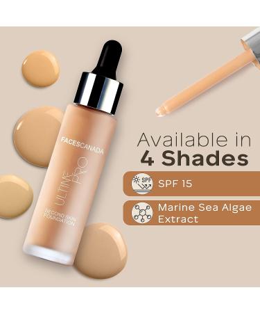 Faces Canada Second Skin Serum Foundation SPF 15 | Ultra Lightweight with Marine Algae Extract | Natural Matte Finish for HD Flawless Radiance | Natural 02 Shade | 4.94 Oz - Buy Online on GoSupps.com