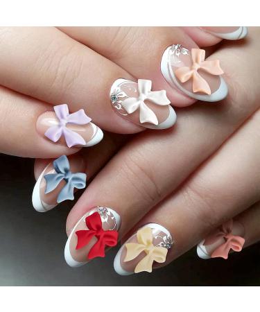 HINZIC 240 Pcs Colorful Aurora Bow Nail Charm Set for Acrylic Nails - Butterfly, Pearl, Resin, Rhinestone & Glitter Nail Art Accessories - Buy Online on GoSupps.com