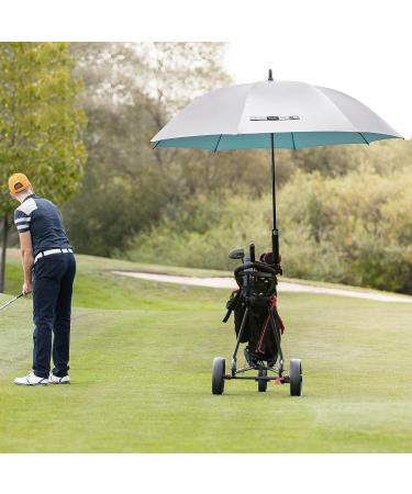 G4Free 62 Inch Windproof UV Protection Golf Umbrella - Silver Coated, Automatic Open Stick Umbrella - Silver/Lake Blue - Buy Online on GoSupps.com