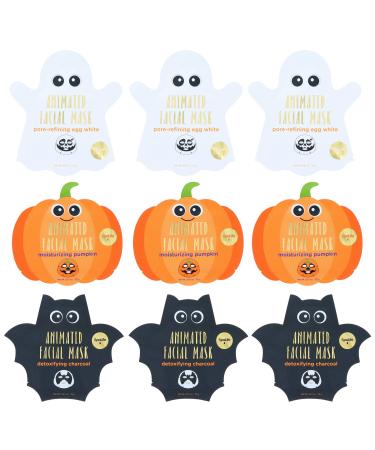 Spa Life Animated Halloween Sheet Mask Pumpkin, Ghost, Bat Bundle