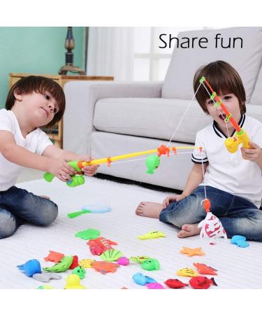 CozyBomB Magnetic Fishing Game Set for Kids - Bath Time Fun with Pole, Net, and Floating Fish - Educational Toy for Ocean Animal Learning - Great Christmas or Birthday Gift - Buy Online on GoSupps.com