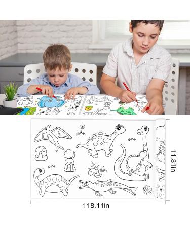 2PCS Children's Drawing Roll Paper with 12 Colored Pencils - Cute Princess and Dinosaur Paradise Theme - Ideal for Kids Coloring and Creative Art Projects - Buy Online on GoSupps.com