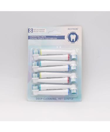 REDTRON Replacement Brush Heads for Oral B Electric Toothbrush (8 Pcs) - Compatible with Pro1000, Pro3000, Pro5000, Pro7000 and More - Precision Clean Toothbrush Heads in White - Buy Online on GoSupps.com