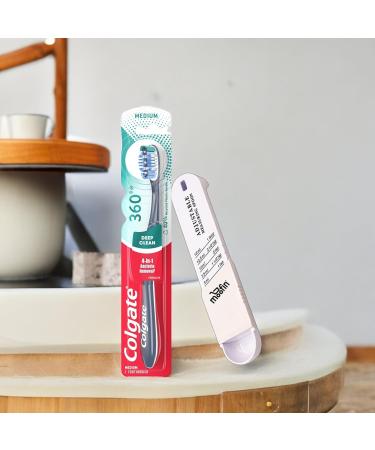 Soft Toothbrush Set with Tongue & Cheek Cleaner - Ergonomic Handle Family Value Pack of 4 for Superior Oral Care - International Shipping Available - Buy Online on GoSupps.com