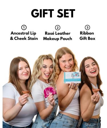 ASHUBA Ancestral Moroccan Lip & Cheek Stain Clay Pot | Eco-Friendly Gift Set with Ribbon Box & Leather Pouch | Natural Lipstick & Blush in Ros | International Shipping Available - Buy Online on GoSupps.com