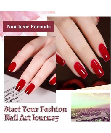 Red Nail Polish - Jelly Brown Red Nail Polish - Dark Red Air Dry Breathable Jelly Style Nail Varnish - Vegan Base Natural Nail Polish Long Lasting Air Dry No Need UV Nail Art - Buy Online on GoSupps.com