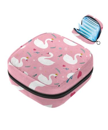 Portable women's binding-storage bags menstrual cup bags feminine menstrual insert pocket for teenage girls tampons for the first period swan pink multicolored 08