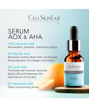 Vitamin C 15% Serum with AHA - Anti-Aging Facial Serum for Oily & Combination Skin | Hyaluronic Acid Glycolic & Lactic Acid Formula - Buy Online on GoSupps.com