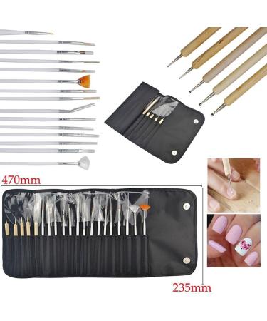 ONE1X 20pcs Nail Art Designing Painting Dotting Detailing Pen Brushes Bundle Tool Kit - Buy Online on GoSupps.com