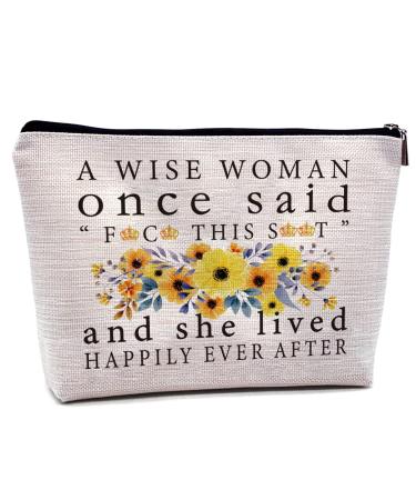 Retirement Gifts for Women, Sassy Gifts for Women, Women Cosmetic Bags, Funny Women Friends Gifts, Beauty Gifts for Traveling -MKBS-06 A Wise Woman