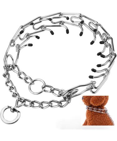 Nexsol Dog Prong Training Collar Adjustable Stainless Steel with Comfort Rubber Tips Safe and Effective (S) S (Pack of 1)