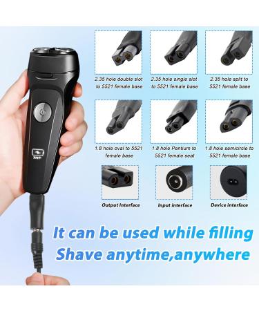 5V USB Mesh Cable & 7-Connector Adapter Set for Razors & Hair Care Universal Charger Power Cable - Buy Online on GoSupps.com