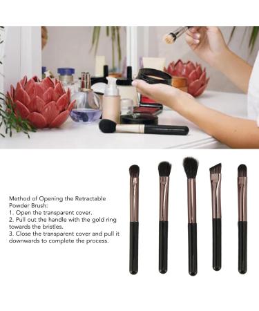 Portable 6-Piece Black Makeup Brush Set with Mirror - Foundation Powder & Shadow Blending - Buy Online on GoSupps.com