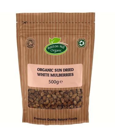 Organic Sun Dried White Mulberries 500g by Hatton Hill Organic - Certified Organic