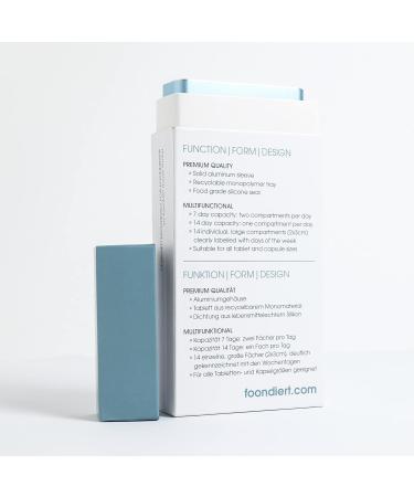 Foond Design Tablets Organizer - High-Quality Aluminum Pill Case for 7-14 Days BPA Free Metallic Blue - Buy Online on GoSupps.com