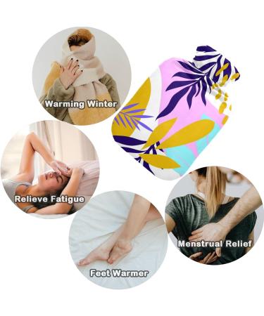 NAANLE 2L Hot Water Bottle with Abstract Hawaii Flower Cover - Pain Relief & Warmth for Back Hands and Feet - Buy Online on GoSupps.com