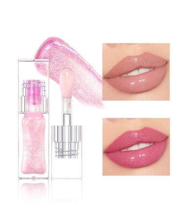 Moisturizing & Shiny Lip Gloss, High Gloss, Non-Sticky Finish, Lip Balm for Dry and Chapped Lips, Magic Color Changing Lip Oil, Perfecting with Volumizing Effect