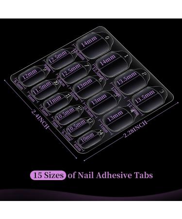 Teenitor 600pcs Press on Nail Adhesive Tabs - 15 Sizes Glue Stickers for Easy Application | Perfect for Press on Nails - 40 Sheets - Buy Online on GoSupps.com