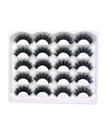 ENSMER False Eyelashes 10 Pairs Professional Reusable 3D Faux Mink Eyelashes Thick Fluffy Fake Eye lashes (A6)