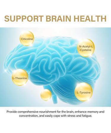 Brain Supplements for Memory and Focus 120 Caps Cognitive Support for Adults Nootropic for Recall Clarity & Mental Energy with NAC CDP-Choline B12 Ginkgo Bacopa & Rhodiola Caffeine-Free - Buy Online on GoSupps.com