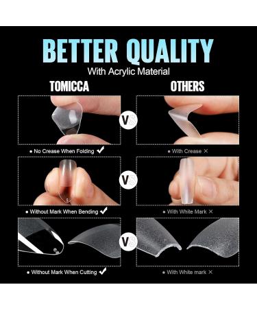Tomicca 120 PCS Almond Gel Nail Tips with Glue Set Professional Quality Soft Gel Full Cover | Perfect for Nail Extensions | 10 Sizes - Buy Online on GoSupps.com