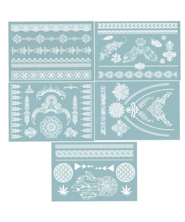 TAFLY Lace White Chains Tattoo Stickers for Women & Girls - 150 Designs, Waterproof Body Transfer Tattoos - Buy Online on GoSupps.com