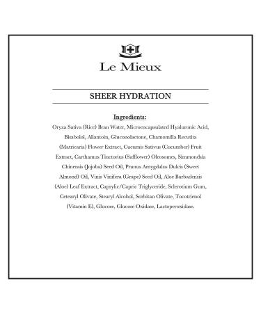 Le Mieux Sheer Hydration Gel Cream - Lightweight Moisturizer with Hyaluronic Acid for Oily & Combination Skin | 2.5 oz - Buy Online on GoSupps.com