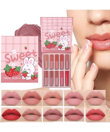  JIEBWCHA Lip Tint Long-Lasting Shade 10 Colors - Water Resistant Long-Lasting Transfer-Proof Makeup for Women and Girls Everyday Wedding/Event - Buy Online on GoSupps.com