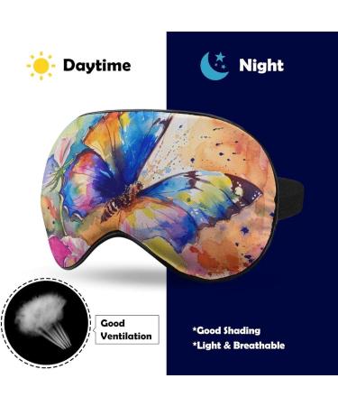 Colorful Butterfly Sleeping Mask | Pink Flower Eye Mask | Soft Adjustable Light-Blocking Blindfold for Sleep | Ideal Sleep Cover for Women Men Girls & Boys - Buy Online on GoSupps.com