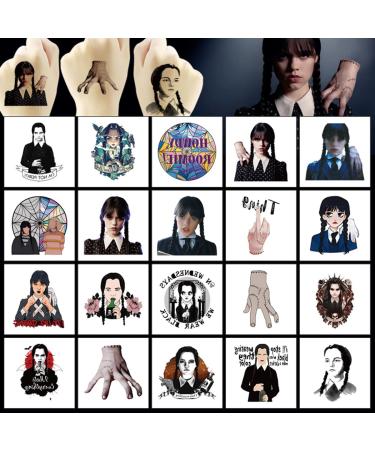 Wednesday Birthday Party Supplies - 60PCS Temporary Tattoos for Kids, Cute Fake Stickers for Boys and Girls - Cartoon Party Decorations and Favors - Buy Online on GoSupps.com