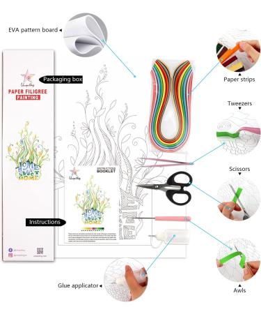 Uniquilling Quilling Kit for Adults - Sweet Home DIY Paper Filigree Painting Kit - Quilling Tools for Home Decor - Best Gifts - 16*20-inch - Buy Online on GoSupps.com