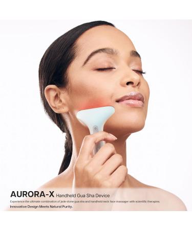 Aurora-X Handheld Gua Sha Device - White Jade Massager for Face Sculpting Anti-Aging & Relaxation | Thermal Vibration & Acupressure - Buy Online on GoSupps.com