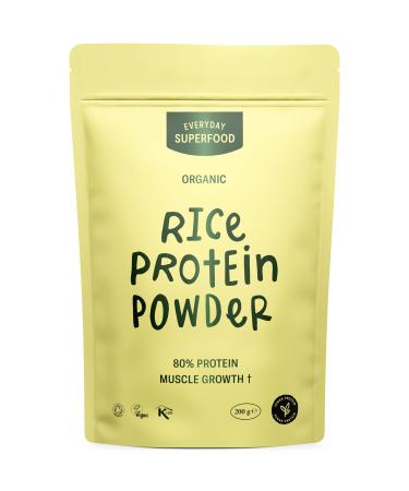 Everyday Superfood Organic Rice Protein Powder 200g 80% Protein Unflavoured Vegan & Kosher Endosperm 200 g (Pack of 1)
