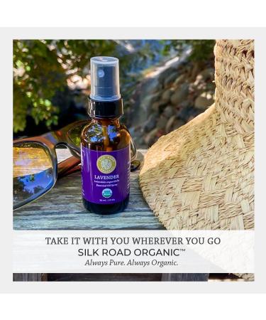 Organic Lavender Essential Oil Spray - 100% Pure USDA Certified Aromatherapy for Calming and Relaxation - 1 oz by Silk Road Organic - Buy Online on GoSupps.com