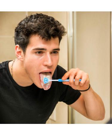 Kalafina 2ST Tongue Cleaning Brush & Metal Spatula - Effective Adult Tongue Scraper for Fresh Breath | Blue 19.5x3x0.6cm - Buy Online on GoSupps.com