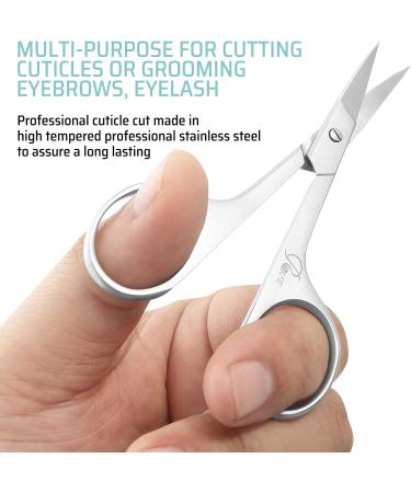 ROUSE Professional Curved Cuticle Scissors for Nails, Cuticles, Eyebrows, and Beard - Extra Fine Precision Manicure/Pedicure Scissors - Buy Online on GoSupps.com