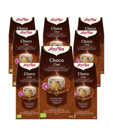 YOGI TEA, Choco Chai, Organic Infusion, Natural Chocolate Flavor, Blend of Cocoa, Licorice and Cinnamon, Loose Tea, 8 Boxes of