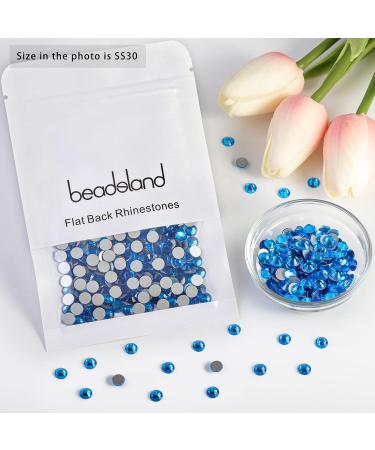 Beadsland 288 Flat Back Rhinestones - Capri Blue SS30 Nail Crystals for Stunning Nail Art - Buy Online on GoSupps.com