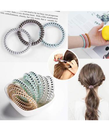 Winrase Colorful Spiral Phone Cord Hair Ties - 24pcs Hair Coil Ponytail Holders for Women and Girls - Buy Online on GoSupps.com
