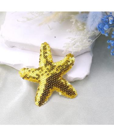 Star Hairclip Star Hairpins Starfish Sequin Hair Accessories for Girls Women Party Gift Seaside Pool Party (Gold) - Buy Online on GoSupps.com