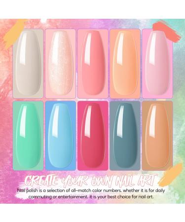 PECECOLOR GELNEAGE SET - 10 Colors UV Nail Polish with 36W UV Lamp | Complete Gel Nail Starter Set for Beginners - Base & Top Coat Included - Buy Online on GoSupps.com