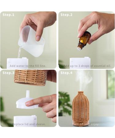 Essential Oil Diffuser - Multifunction Aromatherapy with LED Color Changing Light & 100ML Capacity | Rattan Design for Home & Office Use - Buy Online on GoSupps.com