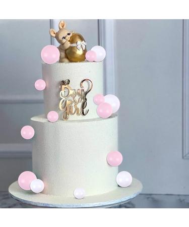 Keaziu 40 Pack Ball Cupcake Toppers Pearl Balls Cake Pick White Pink DIY Cake Insert Toppers Foam Ball Cupcake Picks Mini Balloon for Wedding Baby Shower Anniversary Birthday Party Supplies White+Pink - Buy Online on GoSupps.com