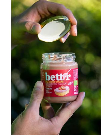 Bettr Strawberry Cashew Cream - 100% Organic Vegan No Added Sugar 250g | Palm Oil Free - Buy Online on GoSupps.com