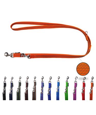 Dog linen adjustable / Double linen for medium and large dogs / 2m / 2.40m / 2.80m / 3.50m / 5m (orange 2.40m) 2.40m orange