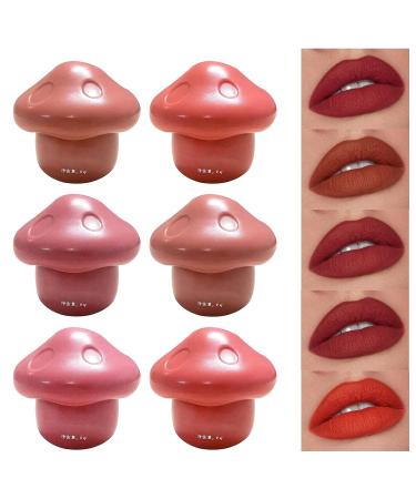 Cuteangel Blue Mushroom Lip Velvet Mud - Dual Use Long-lasting Lipstick & Cheek Gloss Fade Resistant Non-Stick Cup Perfect Red (C One Size) - Buy Online on GoSupps.com