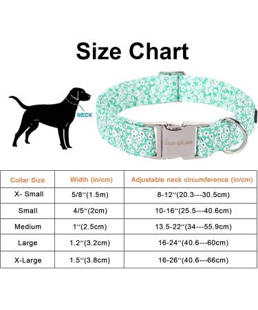 Unique Style Paws Summer Dog Collar - Green College & Linen with White Flower | Perfect for Small to XL Dogs - Ideal Gift! - Buy Online on GoSupps.com